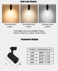 Dali <span class=keywords><strong>Prix</strong></span> Abordable Spots LED MR16 en Aluminium Extrudé 20W, Projecteurs et Luminaires sur Rail COB - Product Image 6