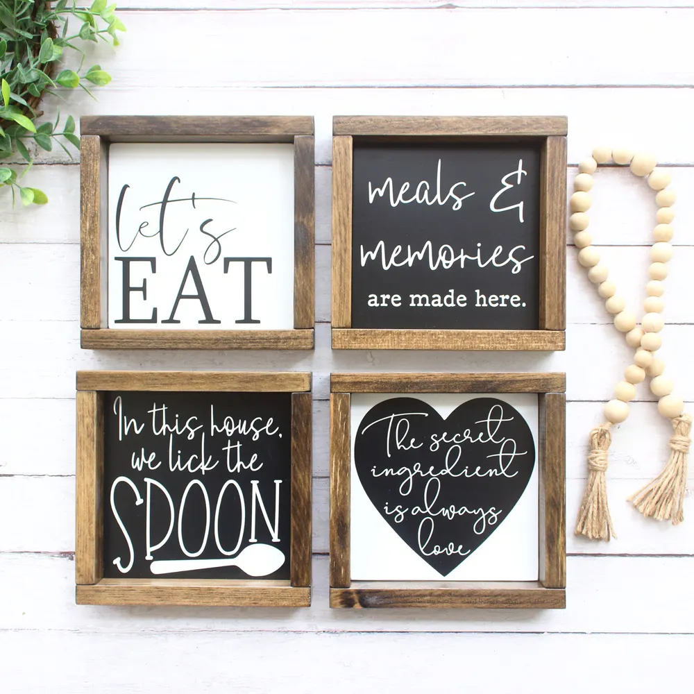 Customized Kitchen Decor Rustic Signs Black and White Kitchen Decor Modern Farmhouse Signs For Kitchen Dining Room