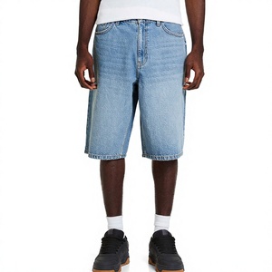 Pantalones Cortos de Mezclilla para Hombre, de Cintura Media, Corte Recto, Lavado Claro, Casuales de Verano, Tejido de Algodón, Venta al Por Mayor, Mejor Calidad - Product Image 2