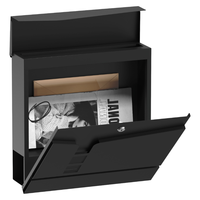 Boîte aux lettres en acier de grande capacité, nouvelle conception, résistante aux UV, pour extérieur, avec compartiment pour journaux, pour usage domestique