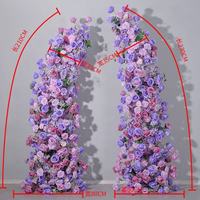Arche de fleurs artificielles pour mariage, rose et violette, avec roses faites à la main pour la décoration de la cérémonie, livraison rapide