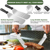 Ensemble d'outils de barbecue multifonctions en acier inoxydable Spatules Tong Scrapper Brush Squeeze Bottle Accessories Kit Outdoor Kitchen Cooking