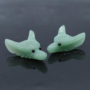 Huiying Prix de Gros Nouveauté Artisanat Feng Shui Têtes de <span class=keywords><strong>Loup</strong></span> en Pierre Naturelle de Guérison en Cristal Œil de Tigre Jaune - Product Image 2