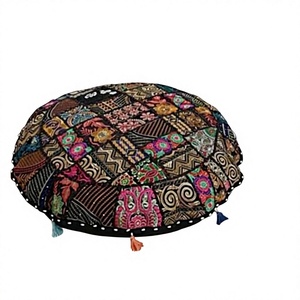 <b>Round</b> <b>Cushions</b> Bohemian Yoga Meditation Pillow <b>Cushion</b> Covers Indian Bohemian Colorful Embroidered Patchwork Floor <b>Cushions</b> - Product Image 1