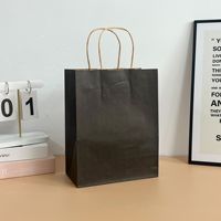 Tas Belanja Klasik dari Kertas Kraft Daur Ulang dengan Logo Kustom, Warna Cokelat, untuk Sushi, Pizza, Mie, Kue Susu, Gula, Pegangan Tangan, untuk Makanan