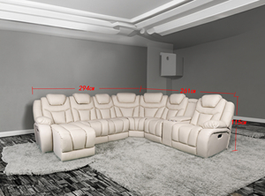 Muebles de Sala: Sofá Seccional <span class=keywords><strong>Reclinable</strong></span> Eléctrico Grande en Forma de L de Piel Genuina de 6, 7 u 8 Asientos - Product Image 6