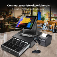 POS-терминал POS1618P ComPOSxb, 15-дюймовый POS-терминал, полный комплект, кассовый аппарат с чековым лотком 80 мм, Linux, гарантия 18 месяцев