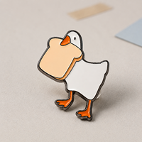 Épinglette en métal personnalisée en alliage de zinc émaillé souple, motif canard de dessin animé fantaisiste, tendance, pour veste, sac à dos, ornement de collection, souvenir