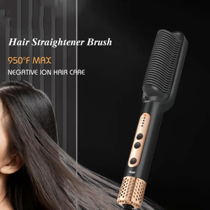 Brosse lissante électrique professionnelle 2 en 1, sèche et humide, à double usage, céramique PTC, anion, chauffage instantané, avec 5 réglages de température - Product Image 3