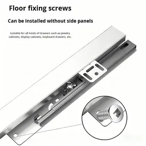 Riel de Deslizamiento Inferior <span class=keywords><strong>para</strong></span> Gabinete de Joyería, Exhibidor de Cigarrillos y Alcohol, Estante con Cajón, Riel Guía Inferior con Amortiguación - Product Image 2