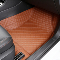 Nouveaux tapis de sol de voiture haut de gamme toutes saisons, accessoires intérieurs de voiture personnalisés, tapis de sol de luxe en cuir 5D 7D cousus à la main