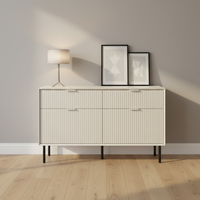 Commode en bois moderne personnalisable avec 2 tiroirs, meuble modulaire et réglable pour chambre à coucher et salon