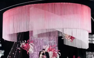 Rumbai Poliester Panjang <span class=keywords><strong>2</strong></span> <span class=keywords><strong>3</strong></span> 5 10 12 Meter, Warna Gradasi, untuk Dekorasi Tirai Pernikahan dan Panggung - Product Image 2