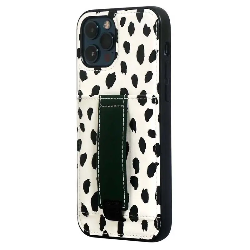 Funda de teléfono de cuero vegana para mujer, tarjetero para teléfono con estampado 13, 2022