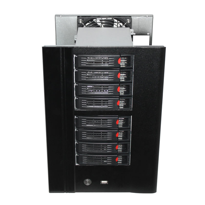 N8 8ベイNASサーバーケース - ミニITX, ホットスワップ対応, MicroATX