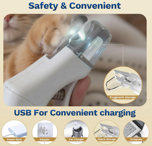 Innovador Cortauñas 2 en 1 Recargable por USB con Sensor de Seguridad Rápido para Perros Grandes, Medianos y Pequeños, y Gatos - Product Image 1