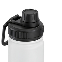 Bouteille d'eau isotherme en acier inoxydable à double paroi de 16 oz pour enfants, avec couvercle à paille et bec verseur, anti-fuite, sans BPA