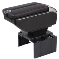 Cuir PU noir de voiture de haute qualité sans boîte de rangement d'accoudoir de Console centrale de conception USB pour Toyota RAV4 1999-2003