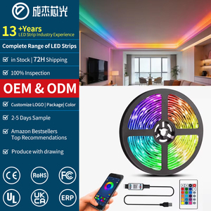 Tira de Luces LED Bluetooth 5V 5050 30LED - Control Remoto de 24 Teclas y Control por Aplicación, Sincronización de Música Activada por Sonido, Luz Ambiental RGB para Fondo de TV - Product Image 1