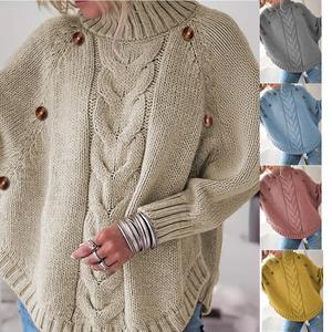 Suéter Largo de Punto Coreano para <span class=keywords><strong>Mujer</strong></span>, Poliéster/Algodón, Estilo Europeo Americano, Nueva Colección Otoño Invierno, Venta Directa de Fábrica - Product Image 1