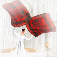 Ailes de louange pour la danse d'adoration en église, éventails et drapeaux en mousseline pour femmes, pour festivals et spectacles artistiques