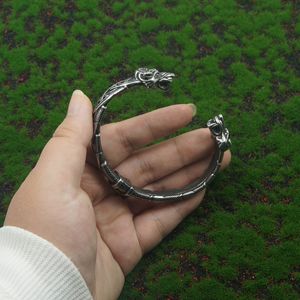 Brazalete Vikingo para Hombre, Joyería Pagana, Dios Nórdico Odín, Cabezas de Lobo, Anillos de Brazo, Chapado en Acero Inoxidable, Brazalete Trenzado - Product Image 5