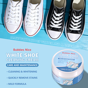 Crème Nettoyante Blanche OEM <span class=keywords><strong>pour</strong></span> Chaussures – Élimine Taches et Jaunissement – Formule Douce <span class=keywords><strong>pour</strong></span> <span class=keywords><strong>Cuir</strong></span>, Toile, Maille – Logo Personnalisé, Marque Privée – 100g - Product Image 3