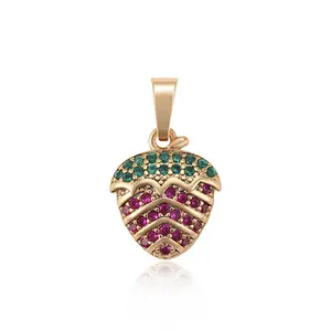 A00655397 xuping jewelry fruit Shape Series Sweetheart Strawberry Full Diamond 18K Gold Plated Pendant