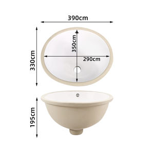 Wastafel Keramik Oval Tarpul <span class=keywords><strong>2026</strong></span> Factory 13-15 Inch, Model Undermount, untuk Pemasangan di Bawah Meja - Product Image 4