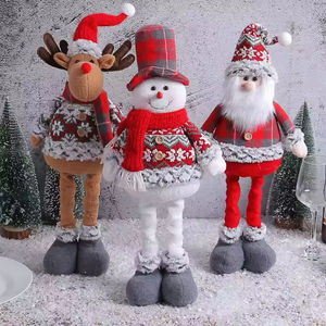 Navidad Scalable Telescopic Christmas Dolls XMAS <b>Ornament</b> Reindeer Snowman Santa Claus Standing Doll Merry Christmas Decorations - Product Image 1