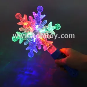 Venta al por mayor de plástico de luz LED parpadeante de copo de nieve varita