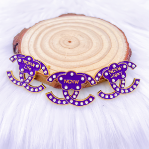 Luxe Designer Accent Paars Geëmailleerde Nationale Raad Van Neger Vrouwen Geïnspireerd Ncnw Life Ncnw Erfenis Parel Reversspeld Broche - Product Image 1