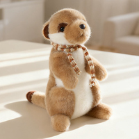 Nouveauté : Mignonne Peluche Marmotte Super Douce et Réaliste avec Écharpe Colorée