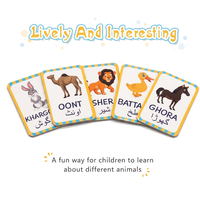 Jeu de mémoire éducatif pour enfants en ourdou et anglais sur les animaux, cartes flash d'apprentissage, cartes à associer