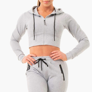 Última Colección Primavera 2025, Sudadera con Capucha para Mujer, Anti-Pilling, Forrada, Hombros Caídos, Cierre de Cremallera, Corta, Color Sólido, Manga Larga, Holgada - Product Image 6