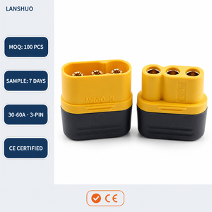 Connettore MR60 a 3 pin 30A-60A ad alta corrente, in ottone placcato, con alloggiamento in PA, spina maschio/femmina, guaina per connessione ESC motore brushless - Product Image 1