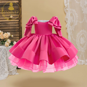 FSMKTZ Nuovo Abito Estivo Formale <span class=keywords><strong>da</strong></span> Sera in Raso <span class=keywords><strong>per</strong></span> Bambine, Vestito Elegante al Ginocchio <span class=keywords><strong>per</strong></span> Matrimoni e Feste - Product Image 5