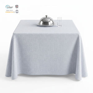 Nappe rectangulaire en polyester jacquard imperméable et résistante aux taches, bleu marine, 90x132 pouces, écologique et personnalisable pour exposition - Product Image 1