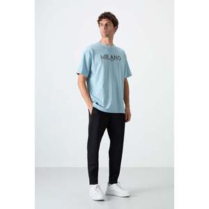 Pantalones deportivos negros Barton para hombre, mezcla de algodón, cintura elástica, cordón ajustable, bolsillos. Deportes y Ropa Casual. Modelo 84952. - Product Image 2