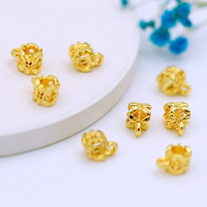 Colgante de tres vías con diseño floral calado, chapado en oro de 18k, para la fabricación de collares, accesorios de joyería DIY, aleación C01 - Product Image 2