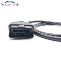 Cable OBD2 de 16 pines a puerto serie DB9 hembra, adaptador RS232, cable para coche de 1.13 metros, 16 pines a DB9, cable serie RS232 OBD2