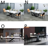 Table à manger extensible en dalle de pierre italienne, table à manger pliante pour la maison, table à manger rectangulaire télescopique moderne et minimaliste