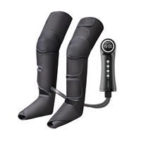 Masseur de jambes à compression d'air avec chaleur pour les genoux, 5 modes et 3 intensités pour la circulation des pieds, des mollets et des cuisses