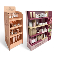 Support d'affichage portable en carton personnalisé pour les magasins de détail, soins de la peau, rouge à lèvres, maquillage, cosmétiques, présentoirs en papier