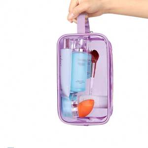Wholesale Custom Logo Waterproof <b>Women</b> Makeup Travel <b>Toiletry</b> Cosmetic Zipper <b>Bag</b> Clear Pvc Cosmetic <b>Bag</b> - Product Image 6