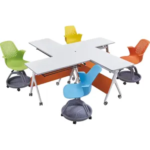 Yeni tasarım eğitim masası kombine eğitim odası toplantı odası sınıf katlanabilir masa ofis mobilya masa ve sandalyeler