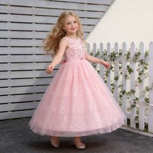 Abito da <span class=keywords><strong>Damigella</strong></span> di Alta Qualità per Bambine, <span class=keywords><strong>Vestito</strong></span> per Spettacoli in Stile Europeo e Americano con Design Floreale in Tessuto Chiffon - Product Image 1