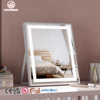 Miroir de maquillage LED avec éclairage, interrupteur tactile, intensité réglable, logo personnalisé, fournisseur en gros, fabrication en usine