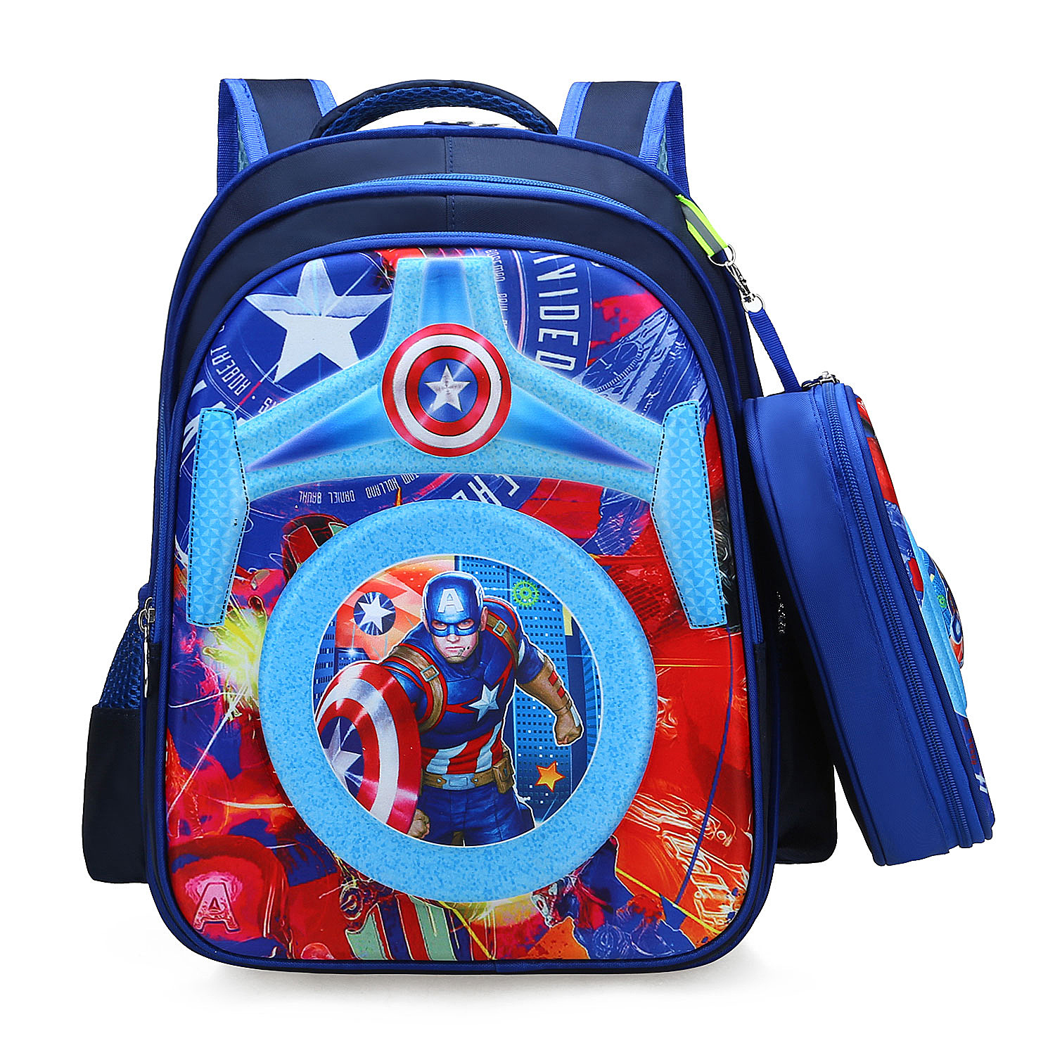 Cross-border Hot-selling Movie Character Pattern Custom Large-capacity Nylon Waterproof Children's Backpack With Pencil Case