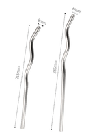 Pailles en métal réutilisables, design ondulé, pailles à boire en acier inoxydable, emballage écologique, pailles argentées, pailles en acier inoxydable 304